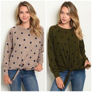 3-Pack Tan Polka Dot Knot Sweater